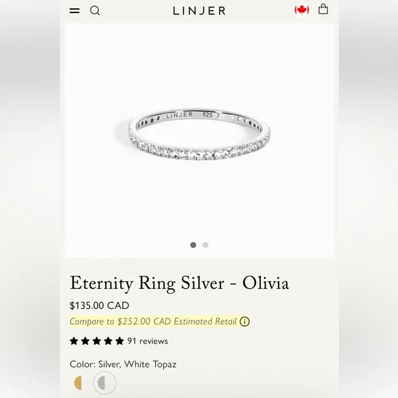 Linjer olivia eternity ring - Picture 2 of 2